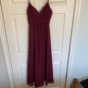 Burgundy floor-length dress